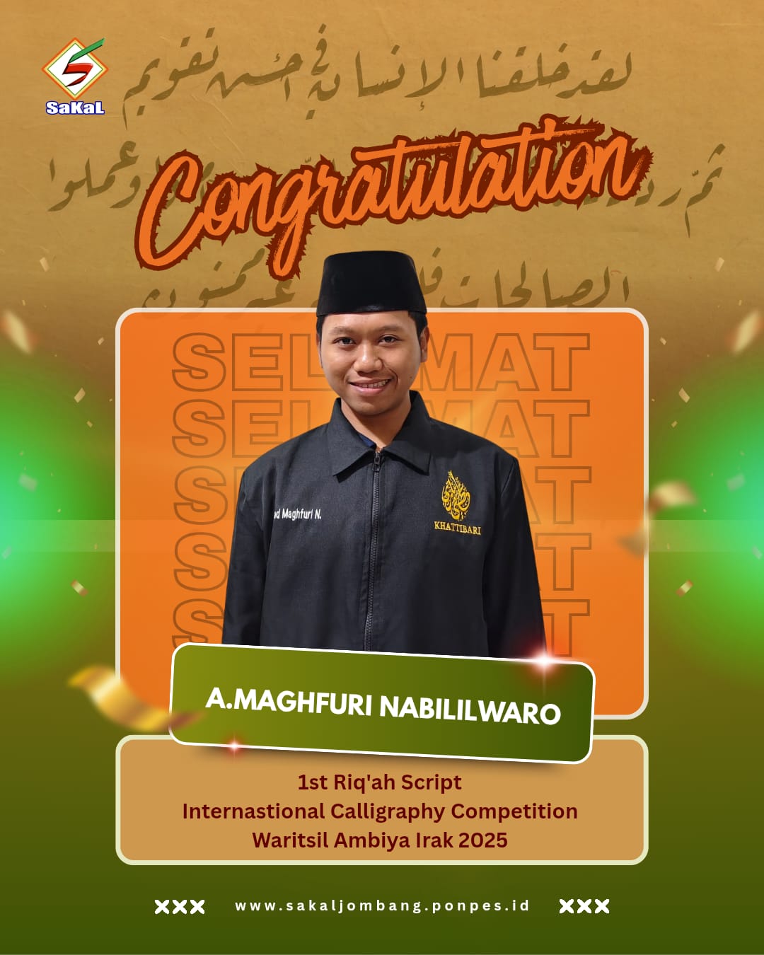 Tujuh Santri Pesantren Kaligrafi SAKAL Raih Prestasi Internasional di Iraq