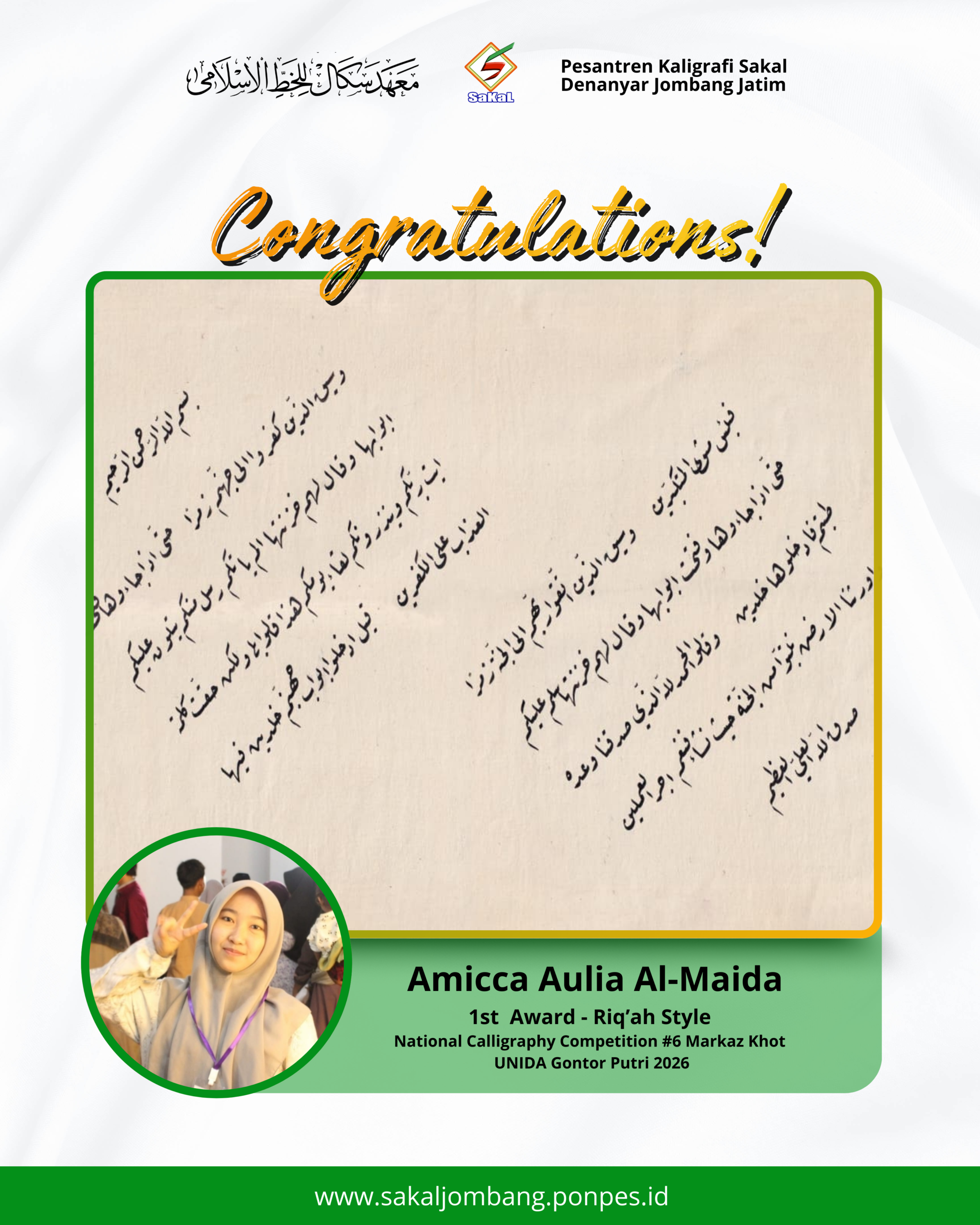 Santri Putri SAKAL Jombang Raih Juara di NCC #6